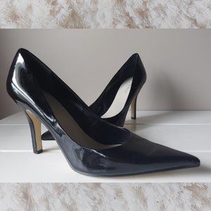 NINE WEST Patent Black Pointy Toe Heels (9M)